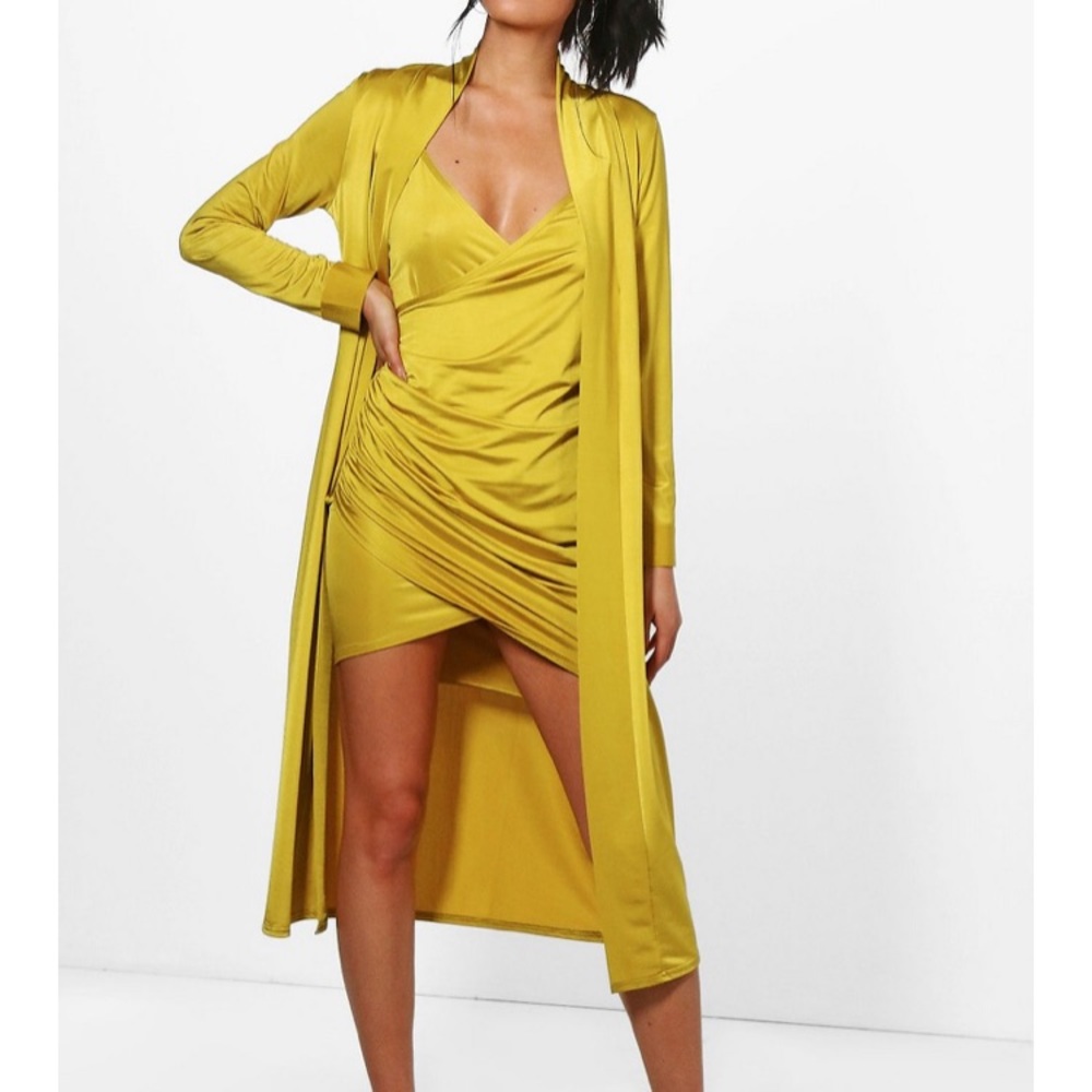 Slinky Wrap Drape Dress & Duster Co-or